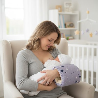 Coussin Allaitement Ergonomique en C - Soutien Optimal Bébé et Maman - Fourtous Accessoires allaitement bébé