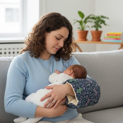 Coussin Allaitement Ergonomique en C - Soutien Optimal Bébé et Maman - Fourtous Accessoires allaitement bébé